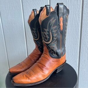 Lucchese 1883 N7361 Two Tone Western Boots Embroidered Snip Toe Women’s 9 B